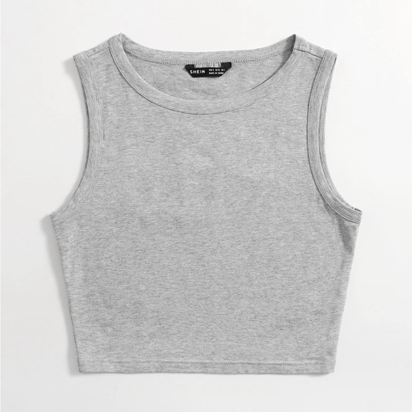 Tops - Gray Cropped Tank